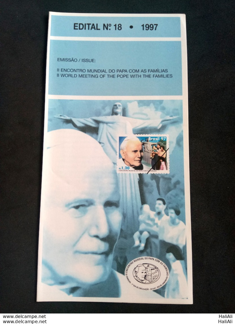 Brochure BRAZIL Edital 1997 18 Pope John Polska Religion Without Stamp  - Lettres & Documents