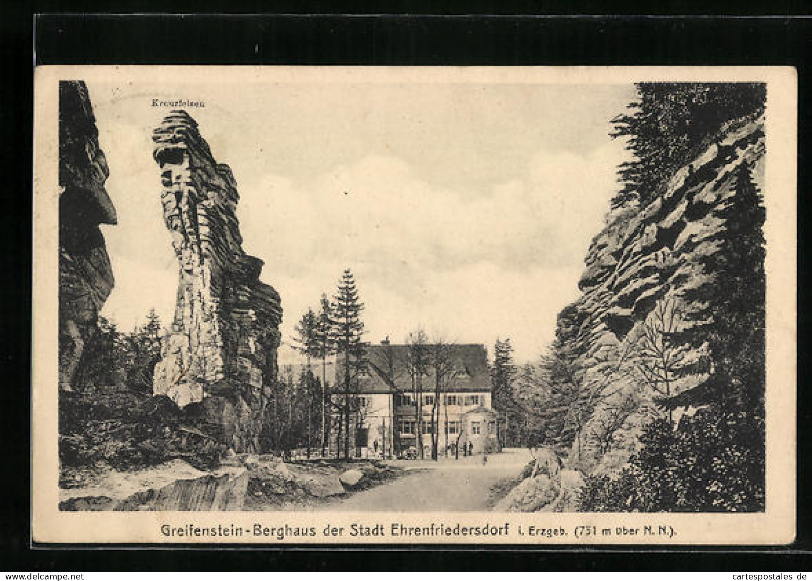 AK Ehrenfriedersdorf I. Erzgeb., Greifenstein-Berghaus Mit Kreuzfelsen  - Ehrenfriedersdorf