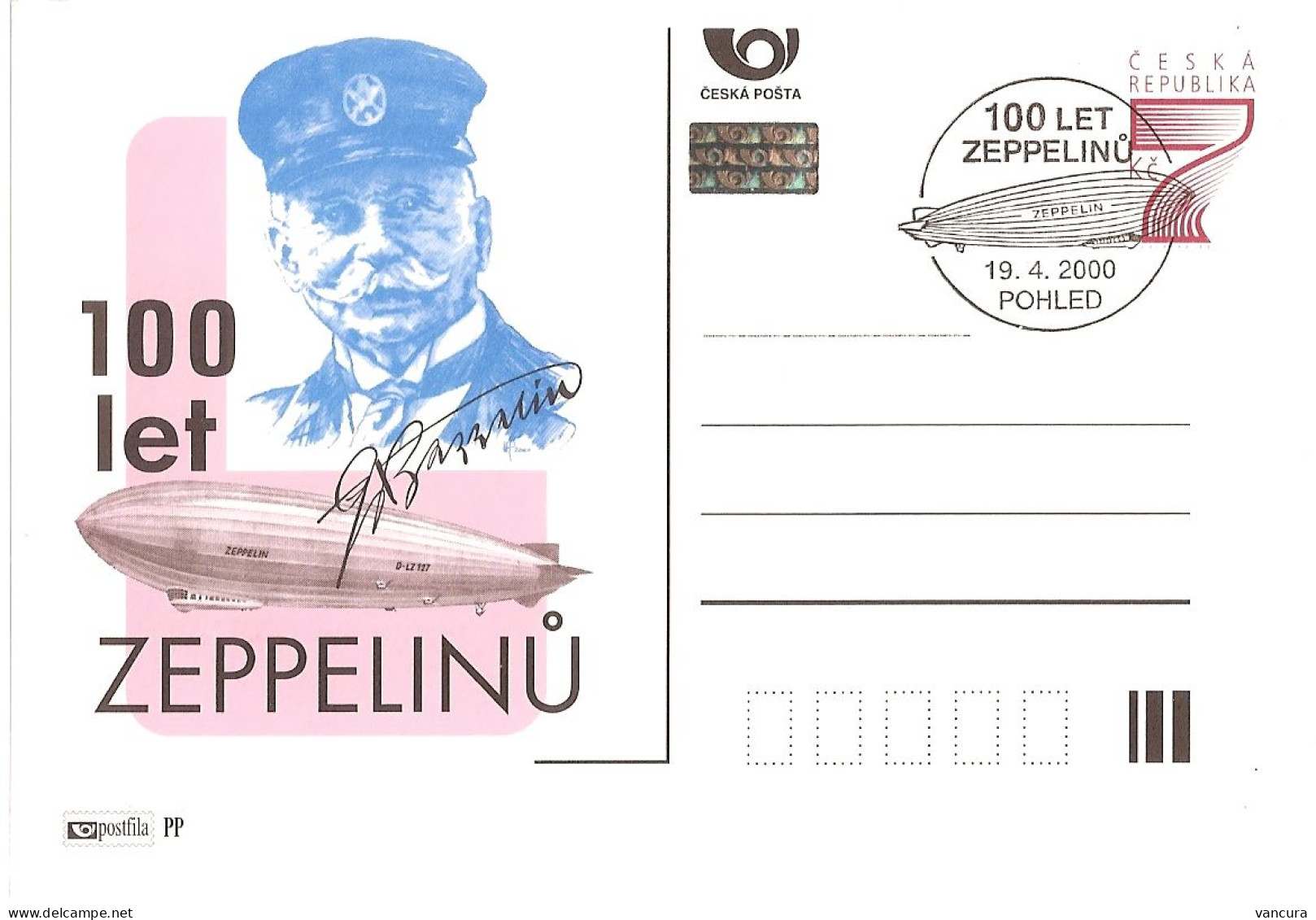 Cards CDV B 222 A, B Czech Republic Centenary Of The Zeppelins 2000 - Zeppelin