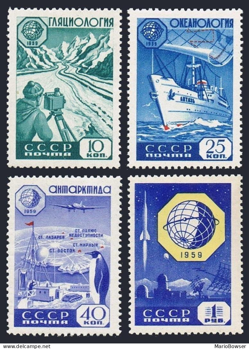 Russia 2232-2235 Bl./4, MNH. Mi 2259/2277. Geophysical Year 1959. Glacier Survey - Unused Stamps