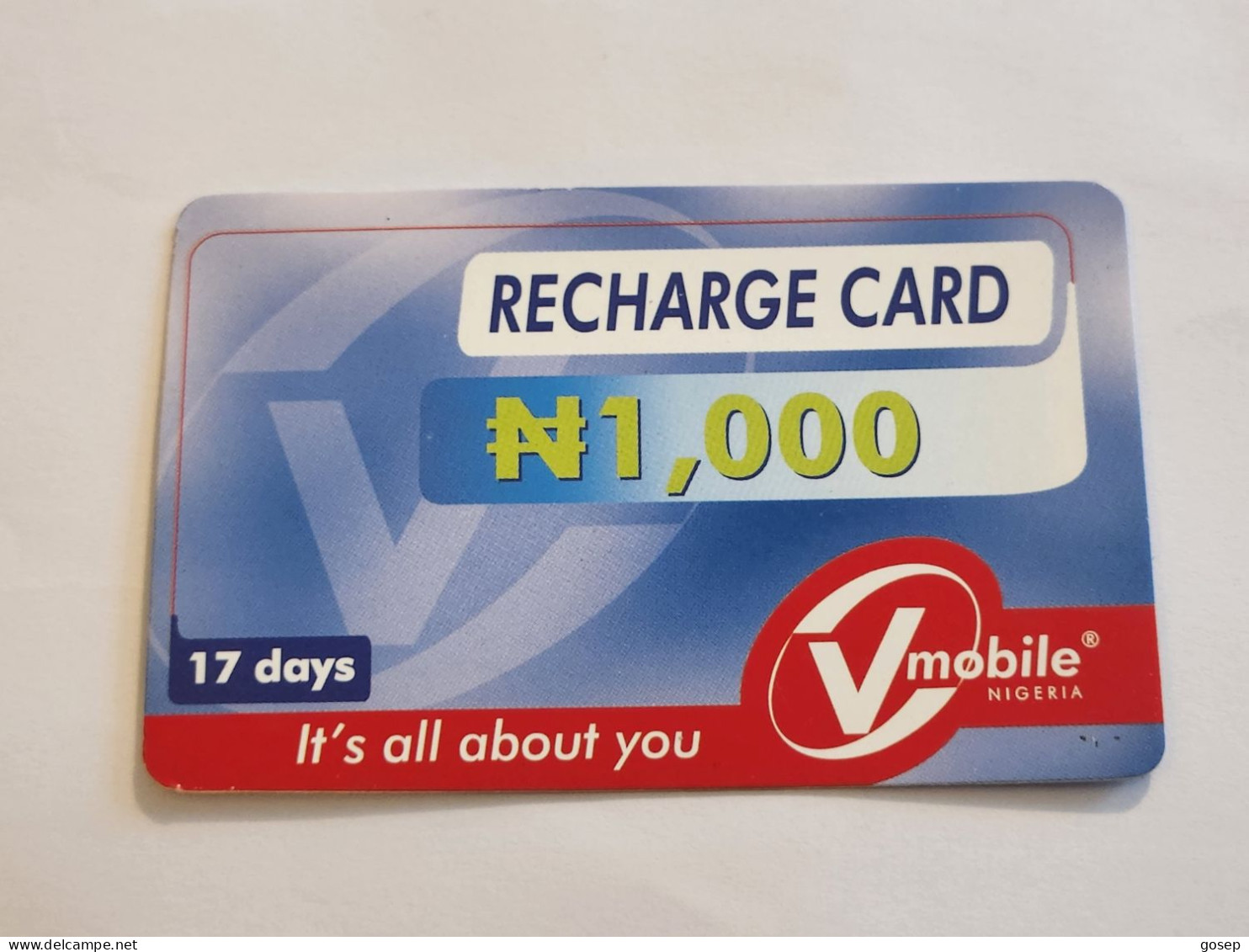 NIGERIA-(NG-VMO-REF-0002)-V-mobile-(1218-8704-9652-8713)-(3)-(1000 Naria Nigri)-used Card - Nigeria