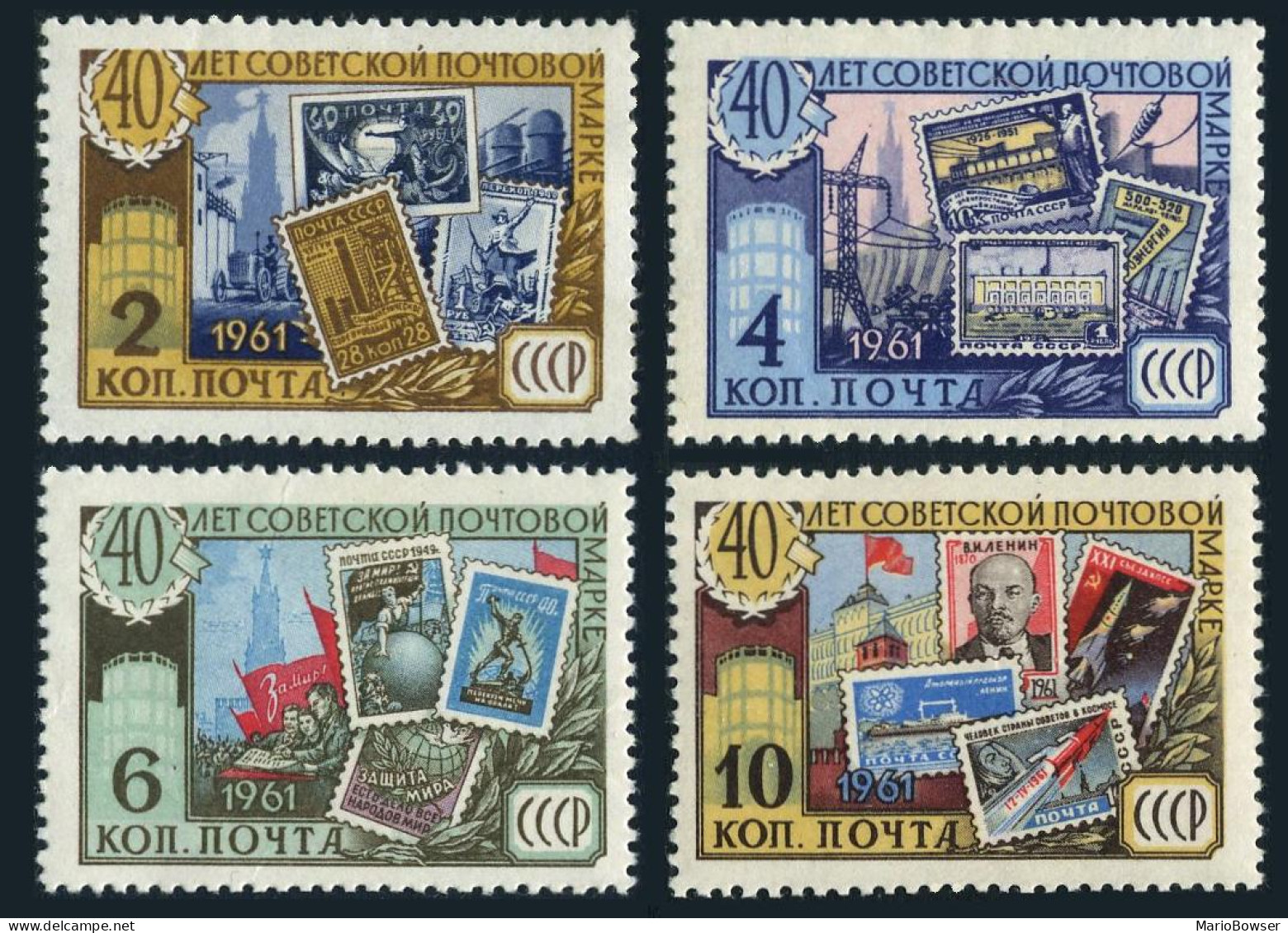 Russia 2516-2519,MNH.Michel 2517-2520. Soviet Postage Stamps,40,1961.Lenin,space - Neufs