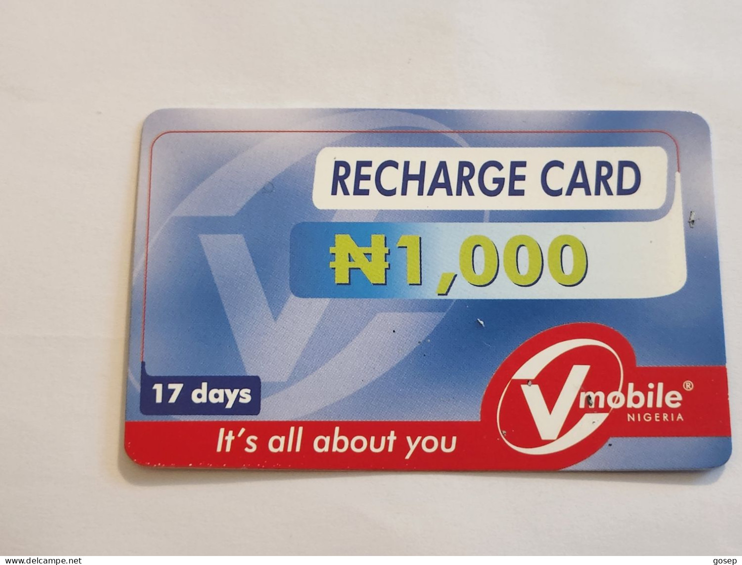 NIGERIA-(NG-VMO-REF-0002)-V-mobile-(8890-9971-1761-9503)-(6)-(1000 Naria Nigri)-used Card - Nigeria