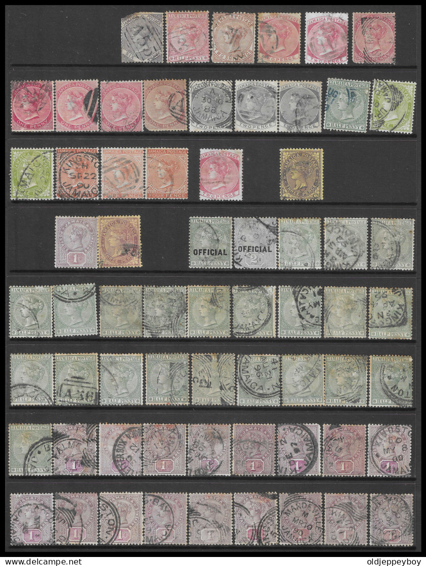 Great Britain - Jamaica - Giamaica COLLECTION FROM 1860 (REGINA)  TO 1900 INCLUDES REVENUE. OFFICIALS TOTAL 64 STAMPS - Jamaica (...-1961)