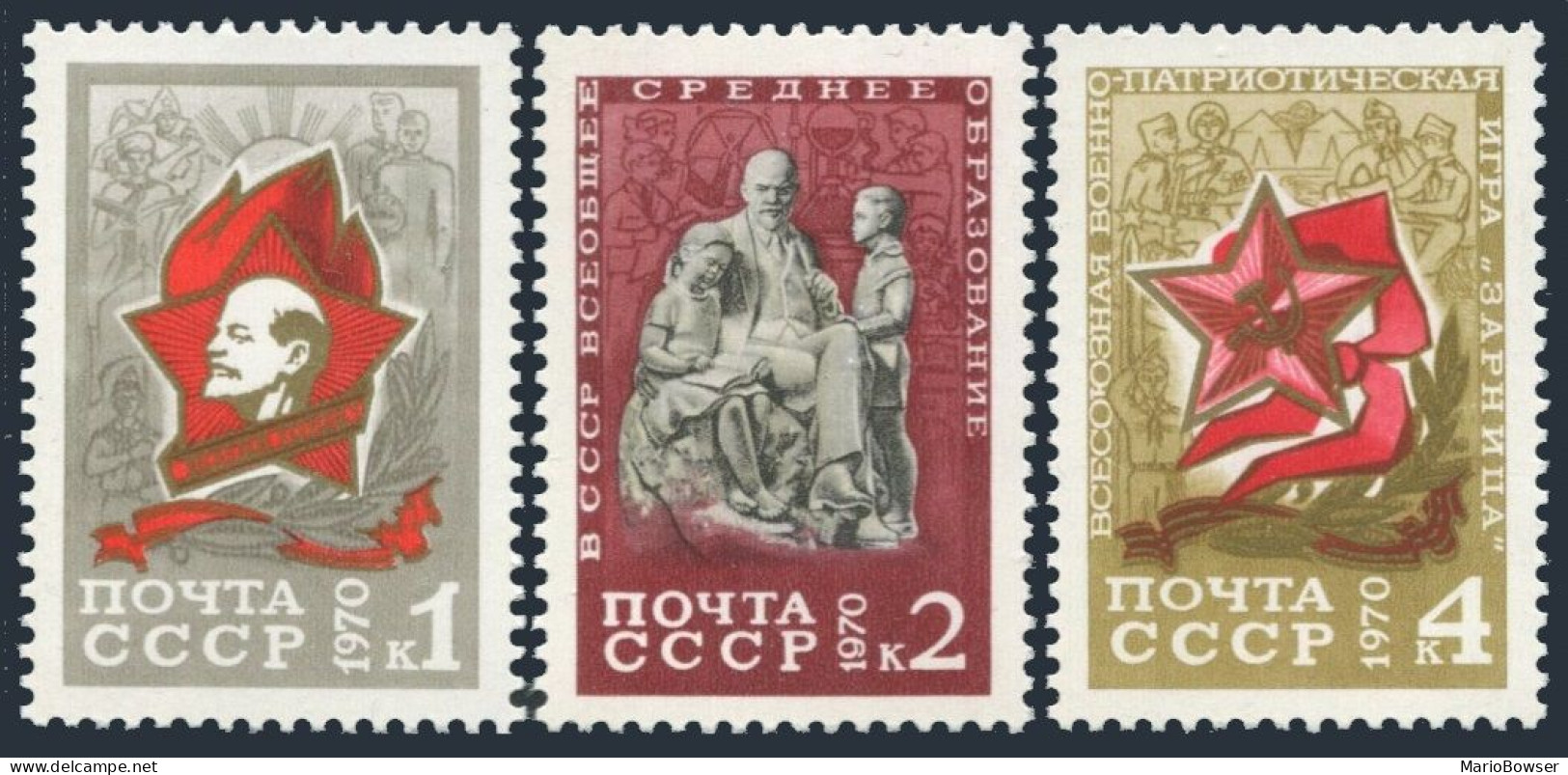 Russia 3765-3767, MNH. Michel 3795-3797. Soviet General Education, 1970. - Ongebruikt