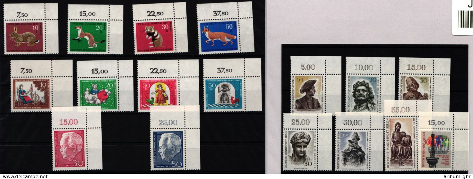 Berlin 299-315 Postfrisch Vom Eckrand, 1967 Ohne Dauerserien #JR423 - Altri & Non Classificati