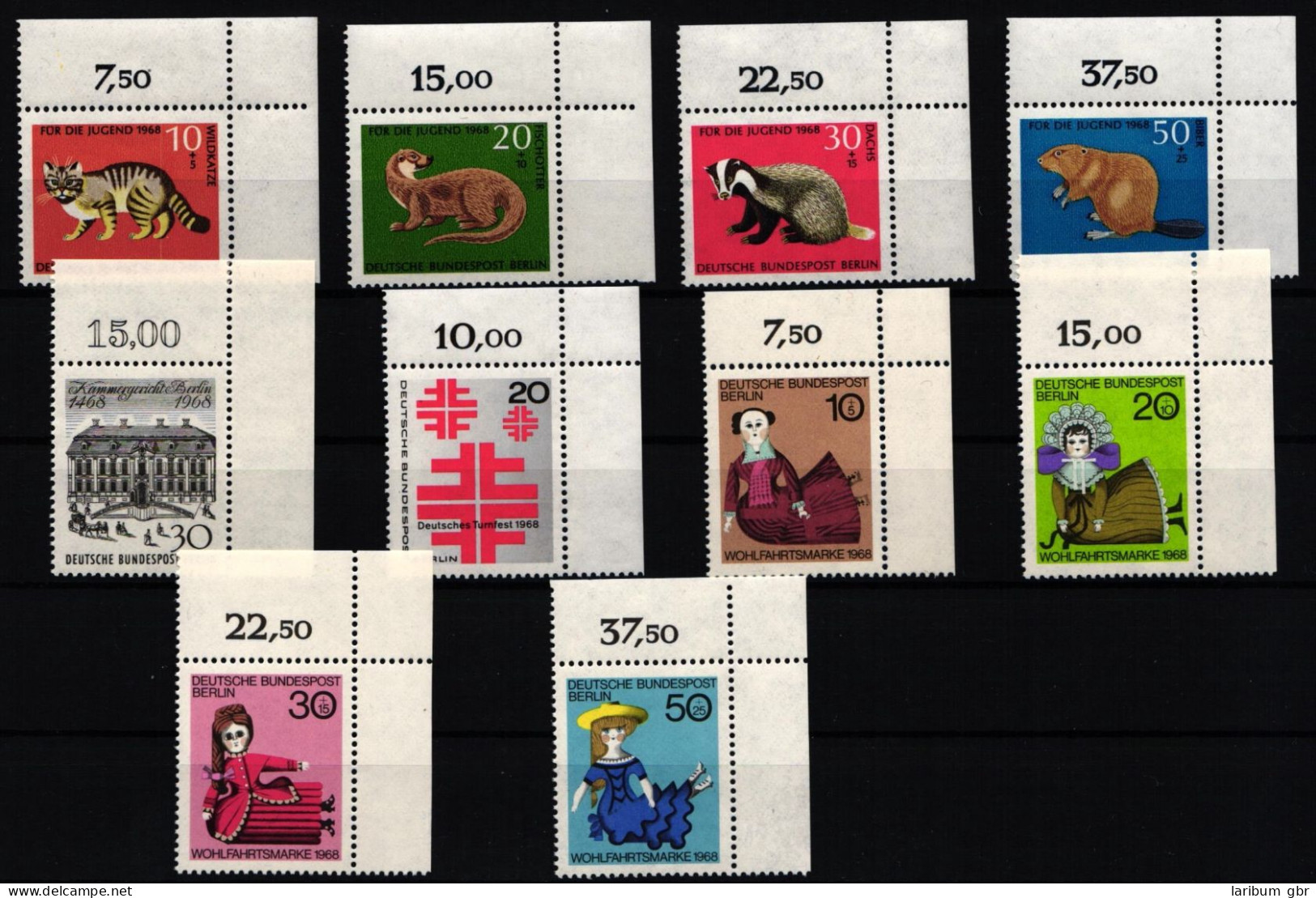 Berlin 316-325 Postfrisch Vom Eckrand, 1968 Ohne Dauerserien #JR424 - Altri & Non Classificati