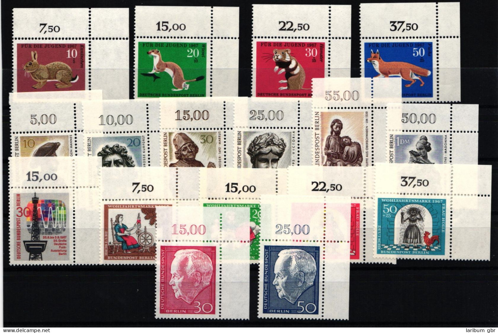 Berlin 299-315 Postfrisch Vom Eckrand, 1967 Ohne Dauerserien #JR310 - Andere & Zonder Classificatie