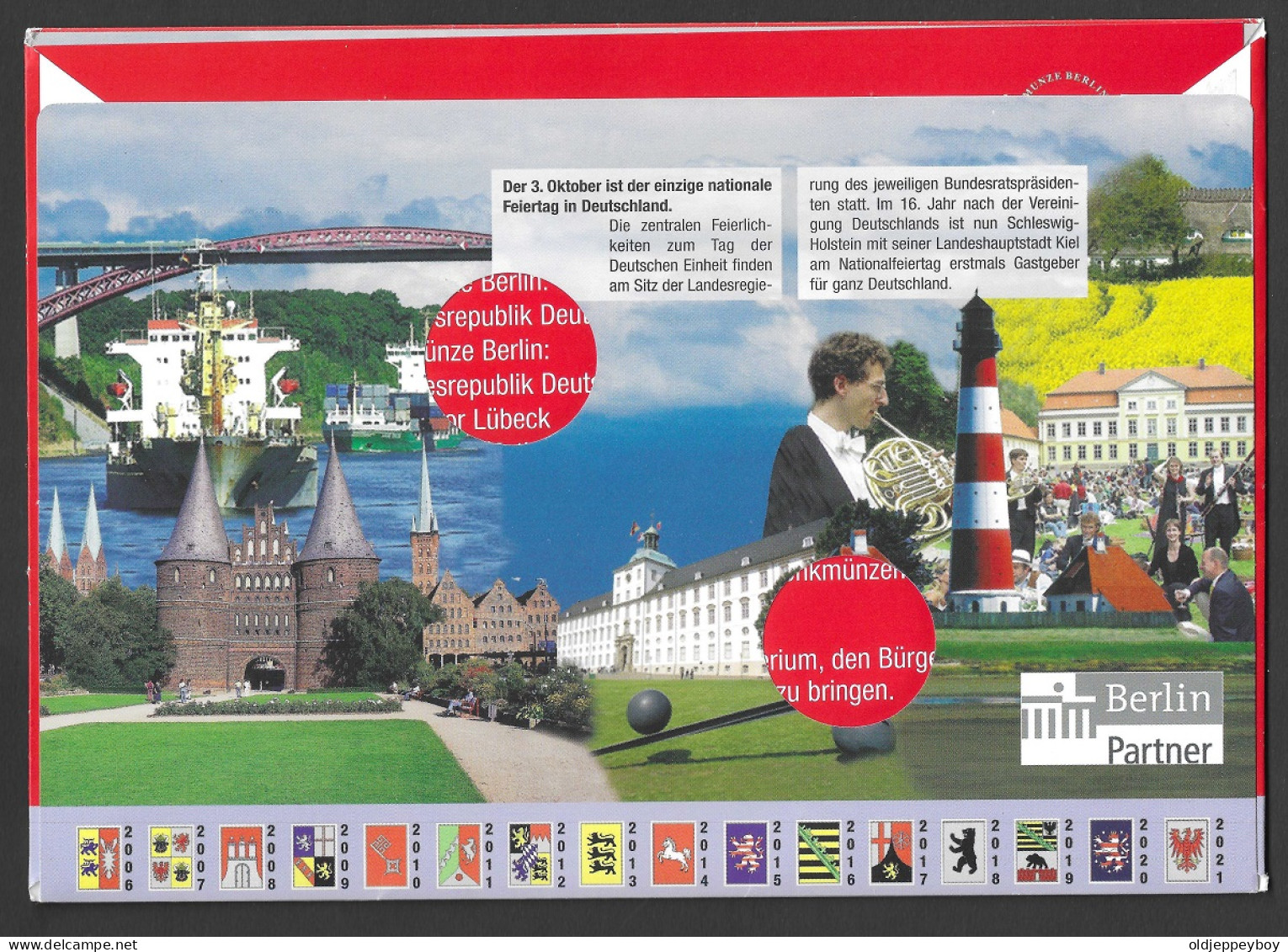 GERMANY DEUTSCHLAND - Numisbrief AUS BERLIN SERIE BUNDESLANDER  Mit 2 Euro X 2  Schleswig-Holstein 2006 A - Germany