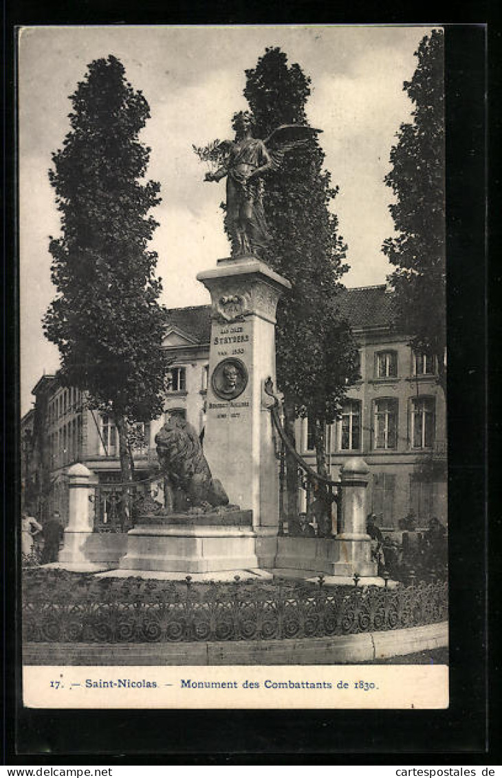 AK Saint-Nicolas, Monument Des Combattants De 1830  - Saint-Nicolas