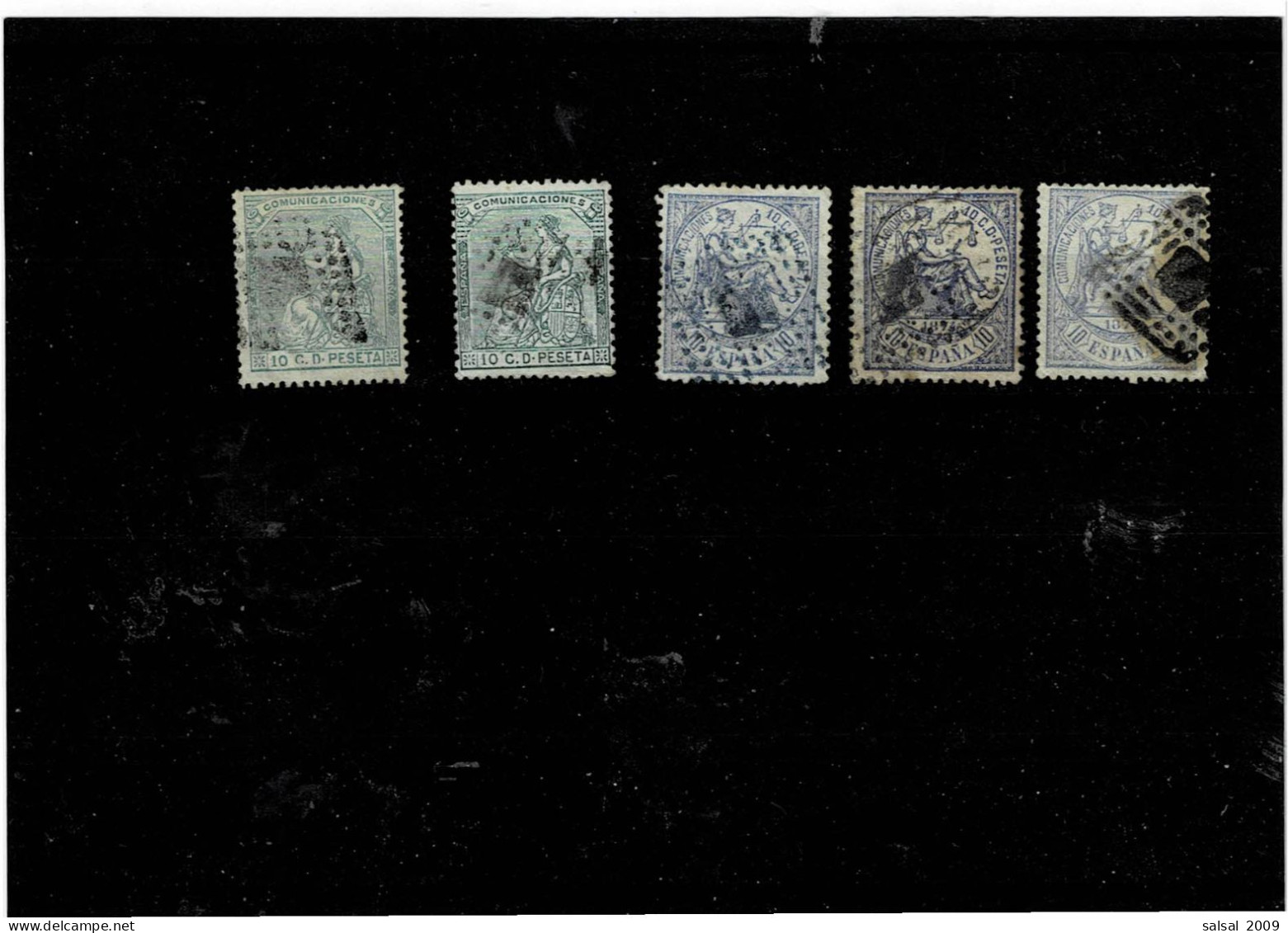 SPAGNA ,"1-a Repubblica" Allegoria ,5 Pezzi Usati ,qualita Buona - Used Stamps