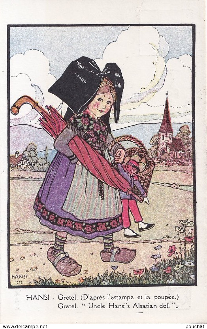 C20 - ILLUSTRATEUR HANSI -  FILLETTE ALSACIENNE - L ' ESTAMPE ET LA POUPEE - ( 2 SCANS ) - Hansi