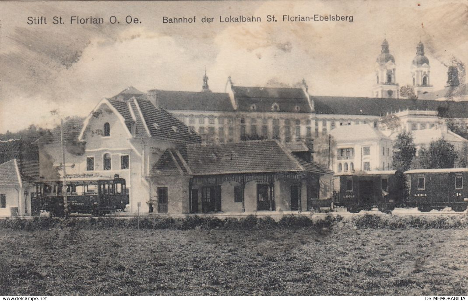 St Florian - Bahnhof Der Lokalbahn St Florian - Ebelsberg , Strassenbahn 1928 - Linz