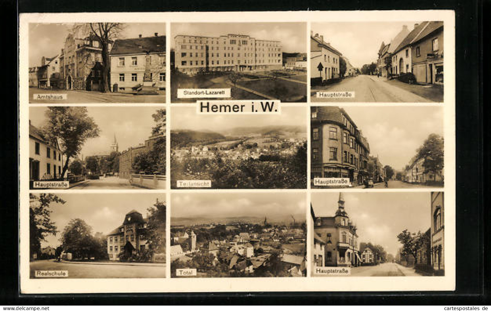 AK Hemer I. W., Amtshaus, Hauptstrasse, Totalansicht  - Hemer