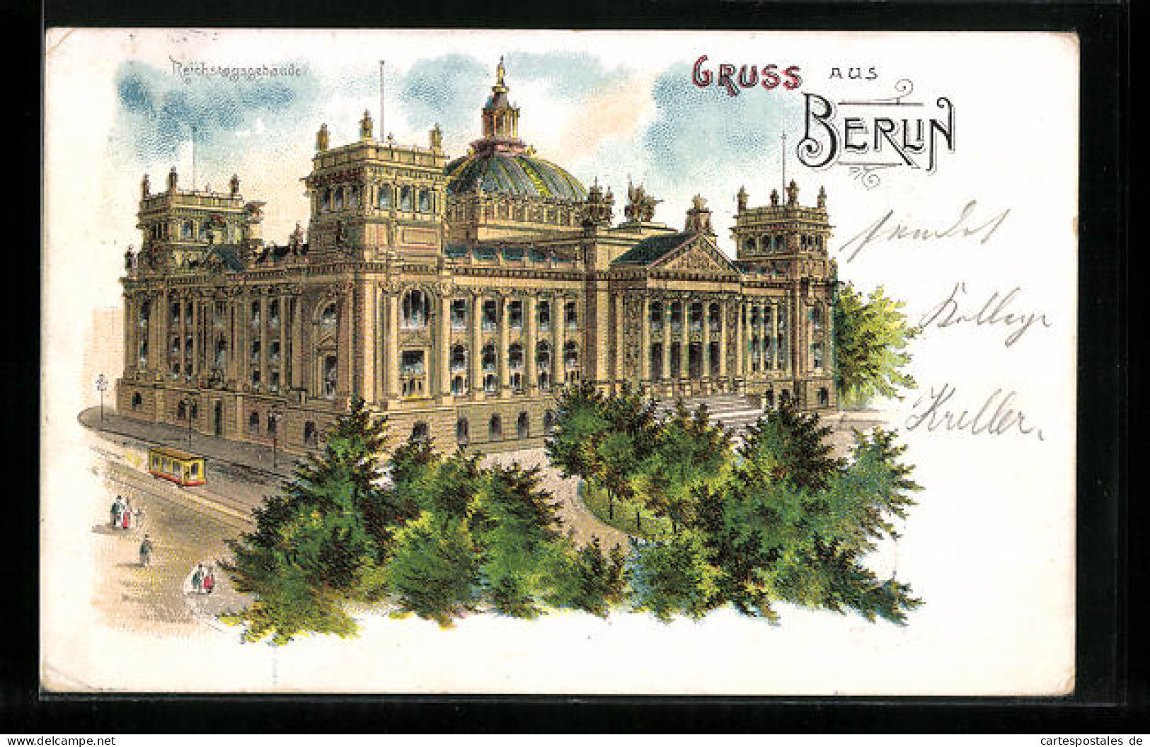 Künstler-AK Berlin-Tiergarten, Reichstagsgebäude  - Tiergarten