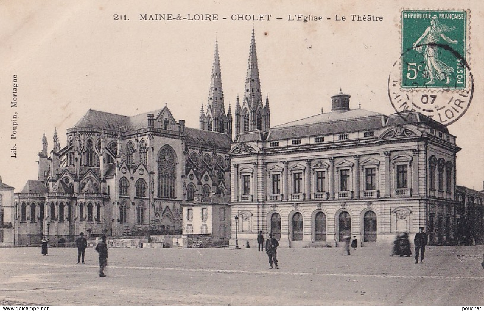C6-49) CHOLET - L ' EGLISE LE THEATRE  - 1907 - Cholet