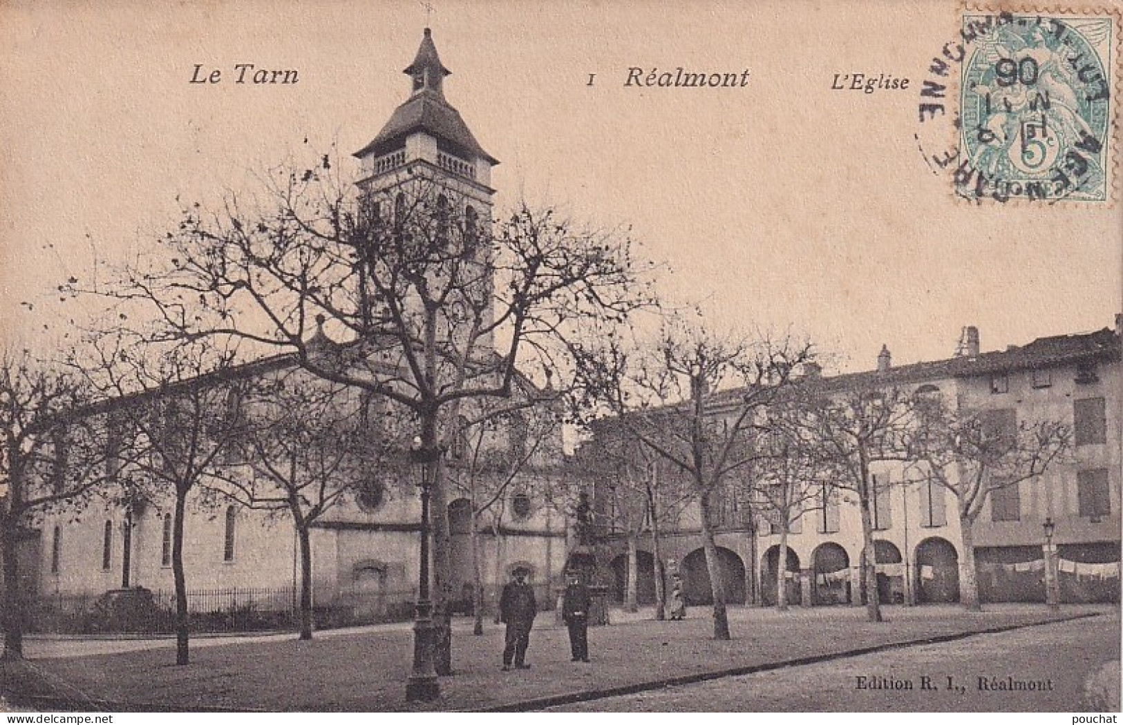 C12-81) REALMONT (TARN) L ' EGLISE - ANIMEE - HABITANTS - Realmont