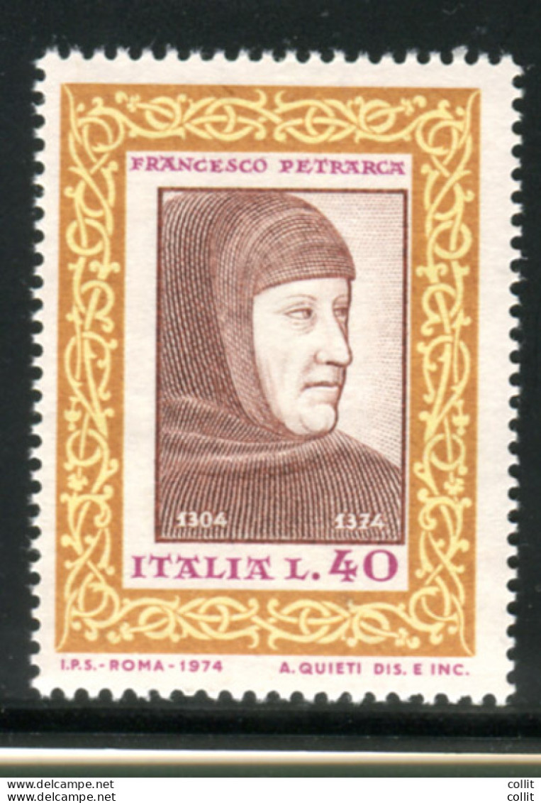 Petrarca Lire 40 Varietà Stampa Del Centro Spostata - Varietà E Curiosità