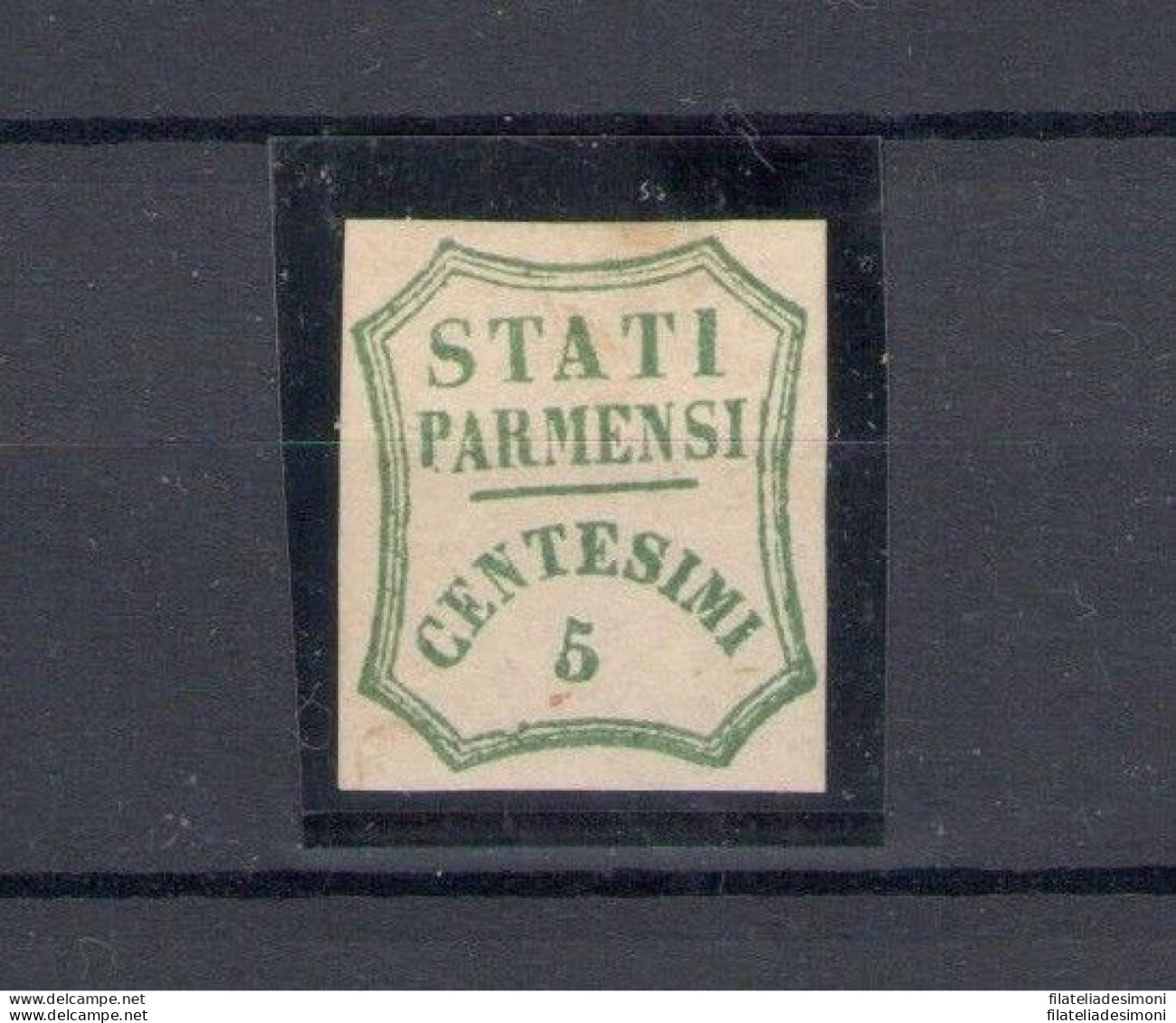 1859 PARMA Governo Provvisorio 5 Cent Verde Azzurro I Composizione N° 12 MLH* - Parme