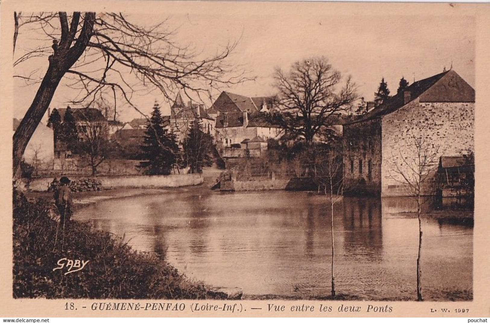 O1-44) GUEMENE - PENFAO - VUE PRISE ENTRE LES DEUX PONTS - ( 2  SCANS ) - Guémené-Penfao