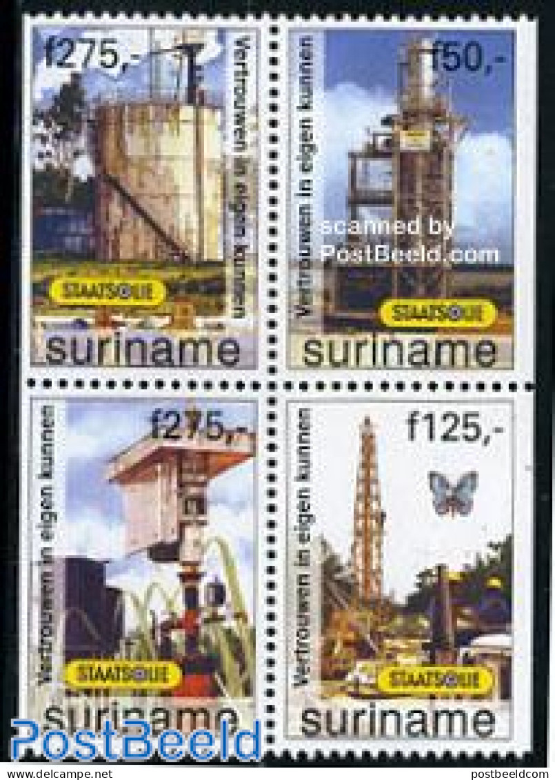 Suriname, Republic 1997 National Rafinery 4v From Booklet, Mint NH, Science - Chemistry & Chemists - Química