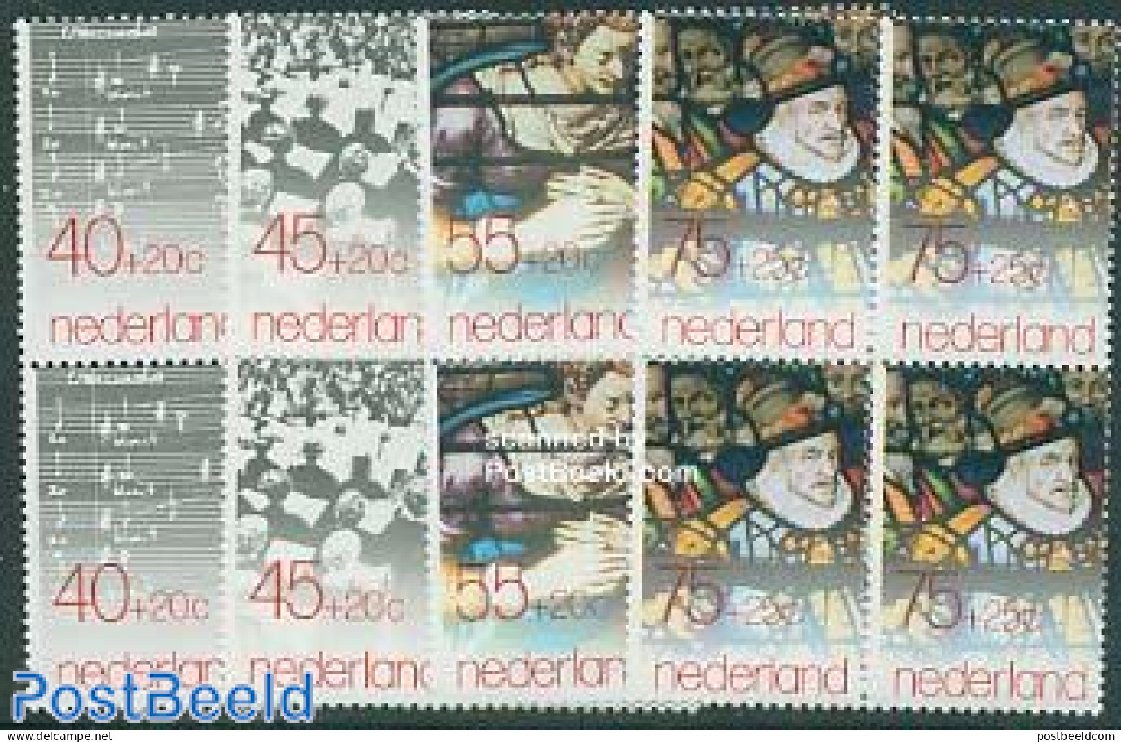 Netherlands 1979 Summer Welfare 4v Blocks Of 4 [+], Mint NH, Performance Art - Music - Staves - Art - Stained Glass An.. - Unused Stamps