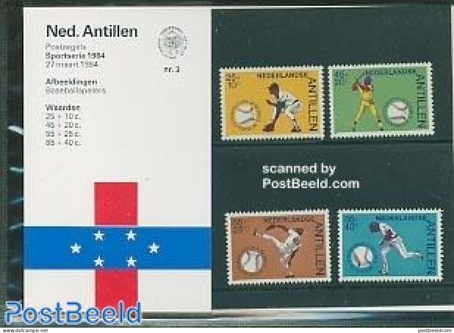 Netherlands Antilles 1984 Baseball Presentation Pack, Mint NH, Sport - Baseball - Honkbal