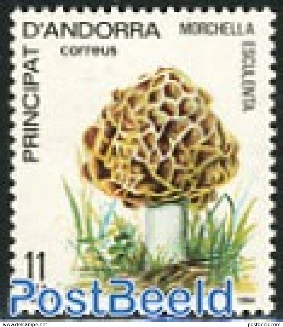 Andorra, Spanish Post 1984 Mushroom, Morchella Esculenta 1v, Mint NH, Nature - Mushrooms - Neufs