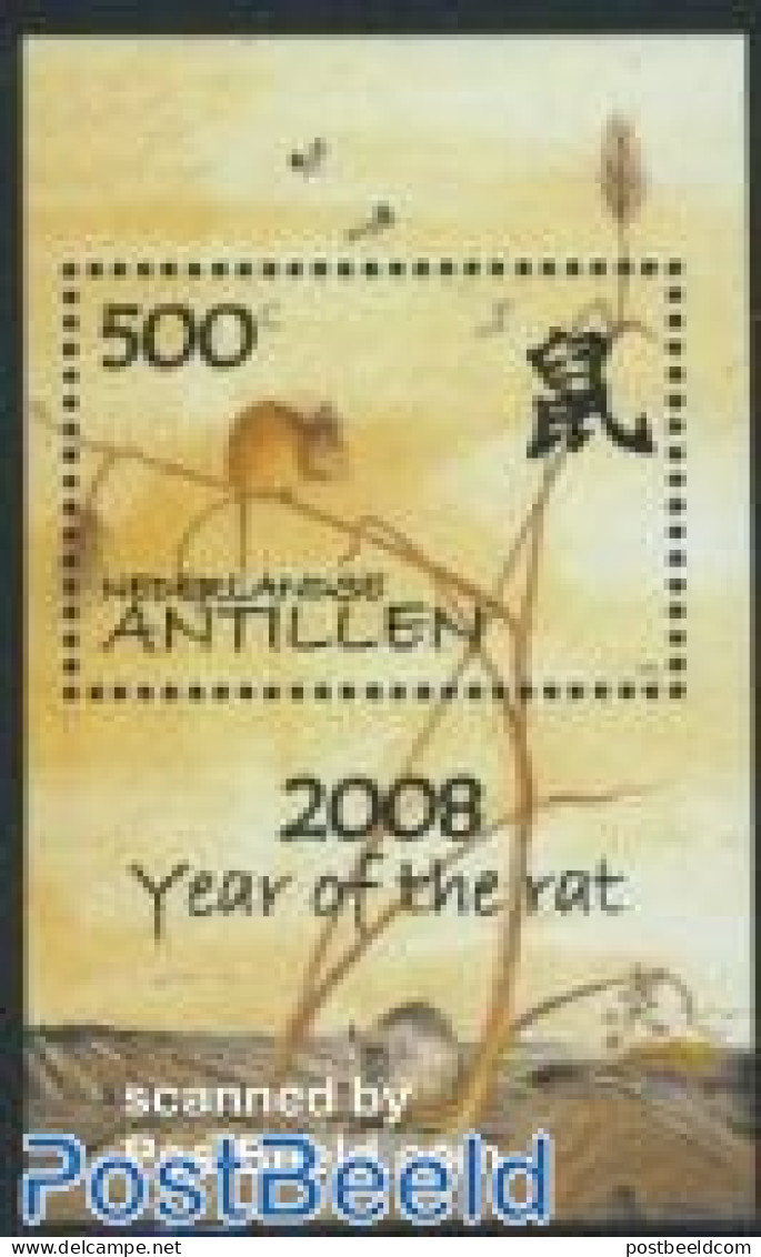 Netherlands Antilles 2008 Year Of The Rat S/s, Mint NH, Nature - Various - Animals (others & Mixed) - New Year - Neujahr