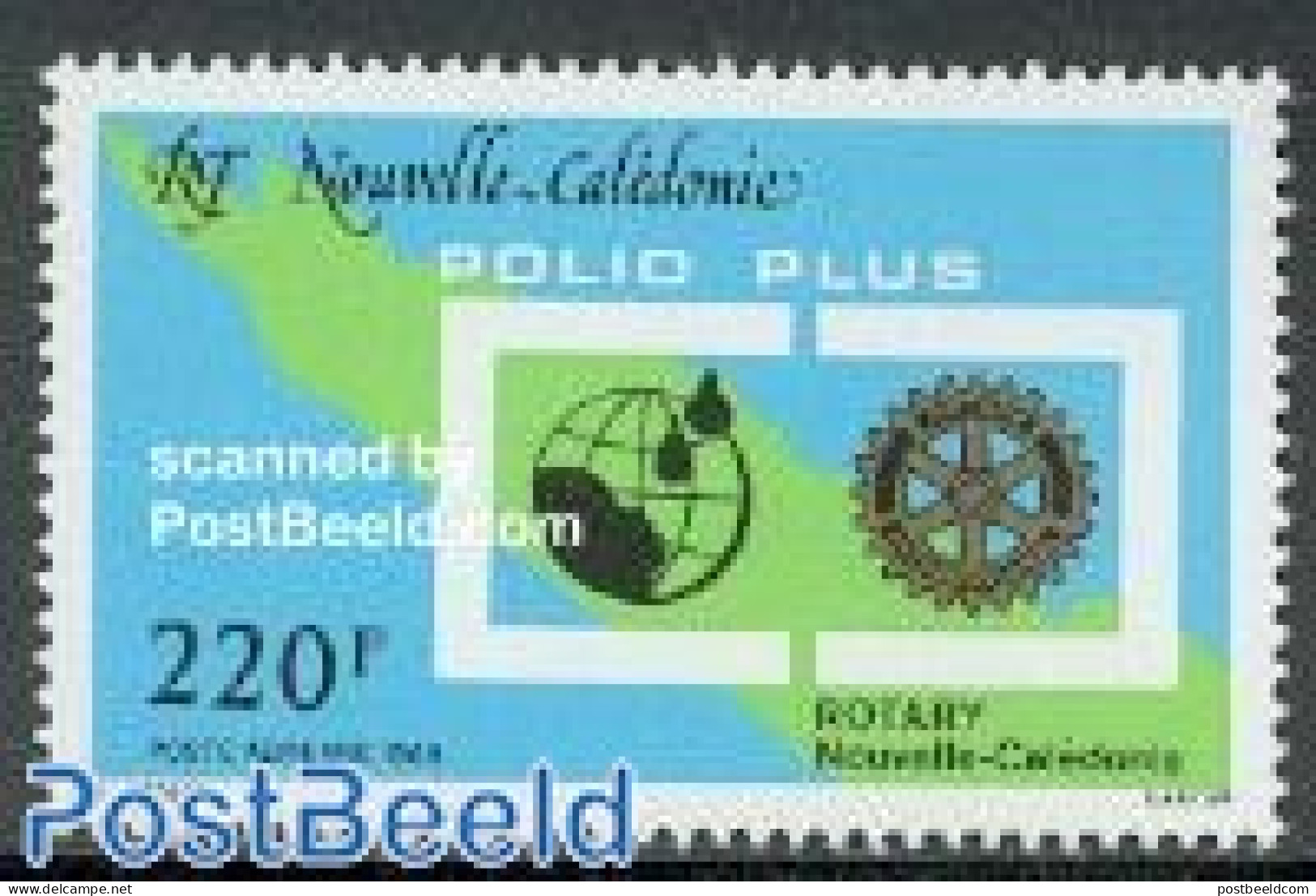 New Caledonia 1988 Rotary Polio Campaign 1v, Mint NH, Health - Various - Health - Maps - Rotary - Ongebruikt