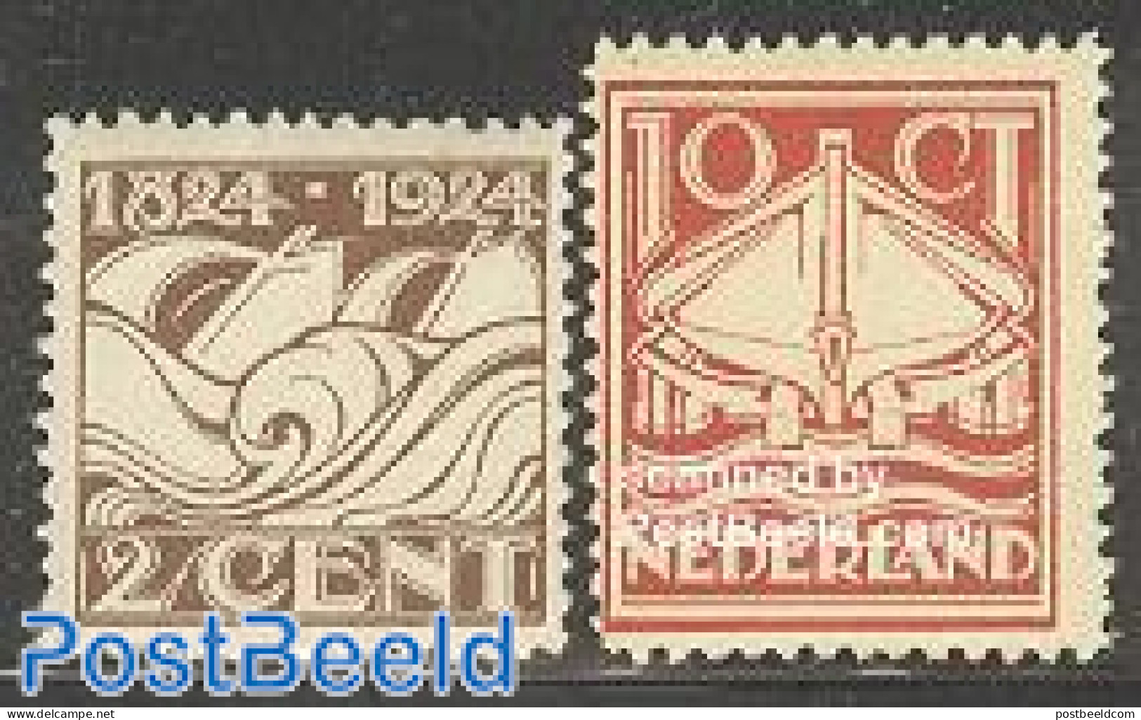 Netherlands 1924 Life Saving At Sea 2v, Unused (hinged), Transport - Various - Ships And Boats - Lighthouses & Safety .. - Ongebruikt