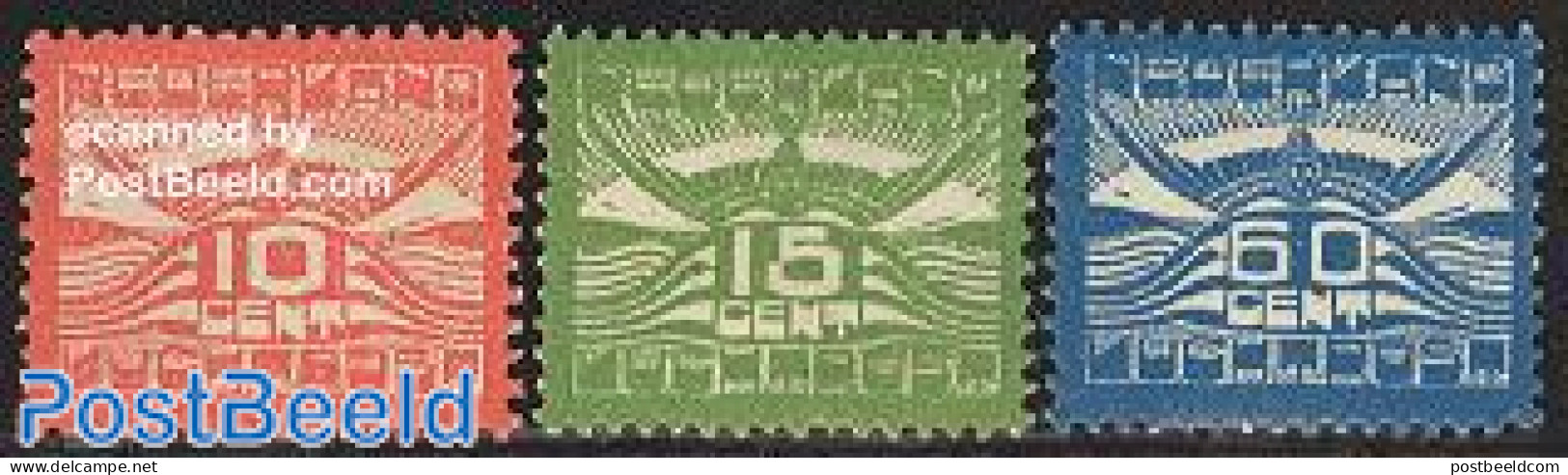 Netherlands 1921 Airmail Definitives 3v, Mint NH - Poste Aérienne