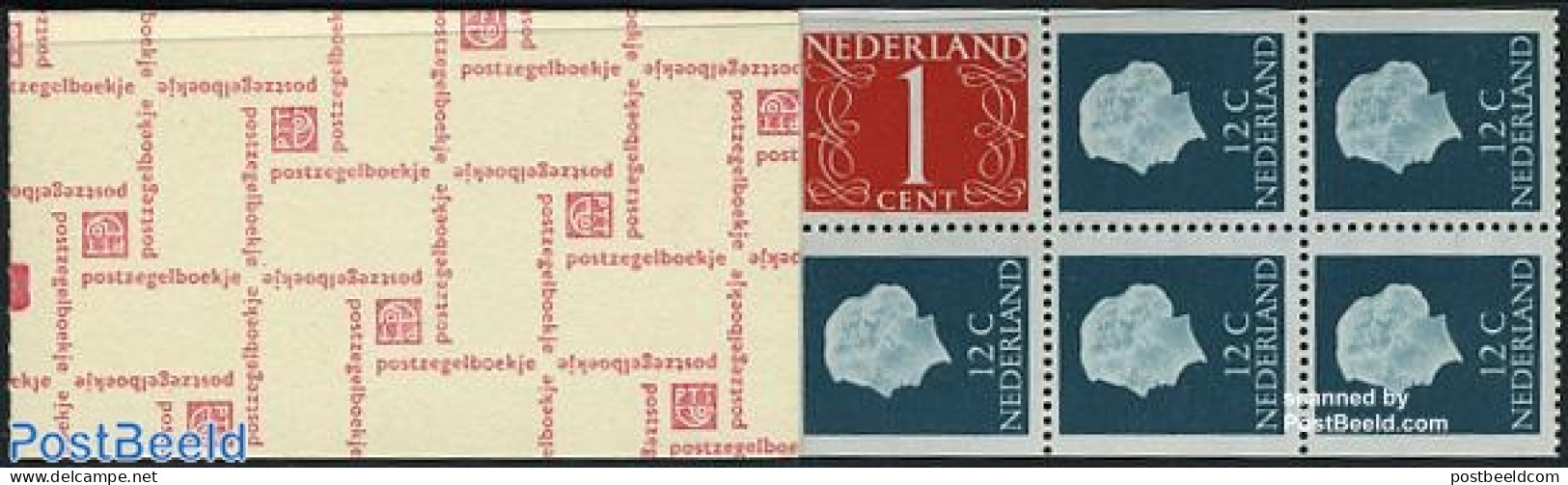 Netherlands 1969 4x1c+8x12c Booklet With Counter Block, Postgiro Ge, Mint NH - Neufs