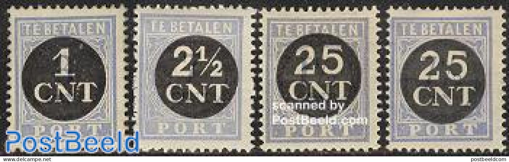 Netherlands 1923 Postage Due, Overprints 4v, Mint NH - Other & Unclassified