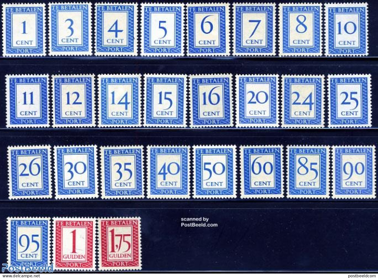 Netherlands 1947 Postage Due 27v, Mint NH, Various - Postage Due