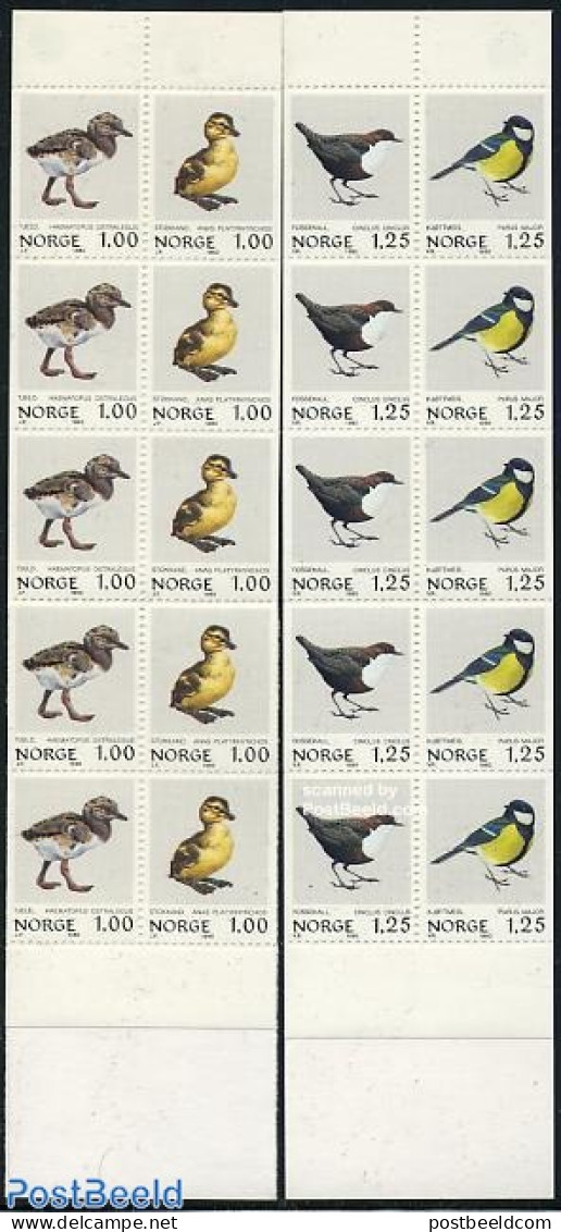 Norway 1980 Birds, 2 Booklets, Mint NH, Nature - Birds - Ducks - Stamp Booklets - Neufs