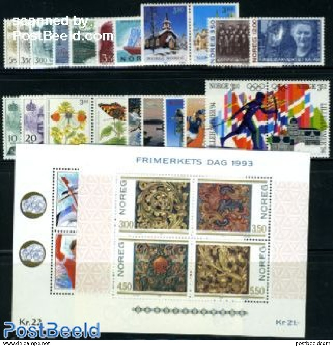 Norway 1993 Yearset 1993 (21v+2s/s), Mint NH, Various - Yearsets (by Country) - Ongebruikt