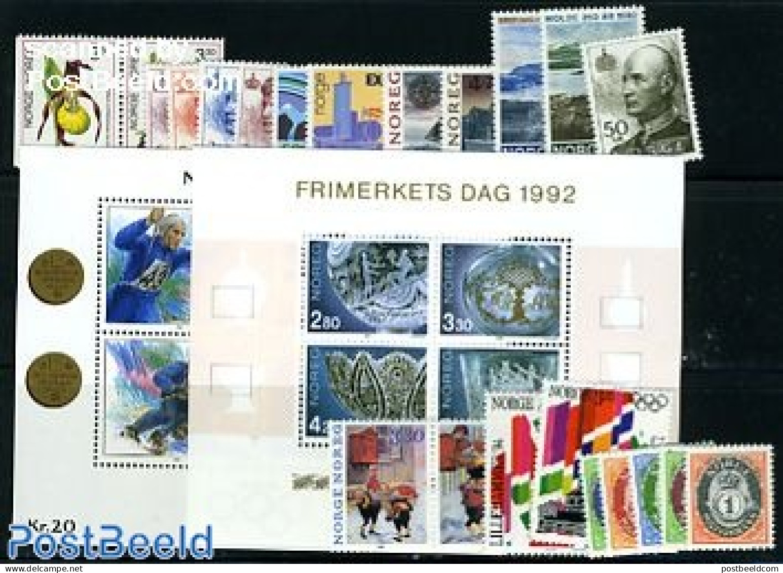 Norway 1992 Yearset 1992 (22v+2s/s), Mint NH, Various - Yearsets (by Country) - Neufs