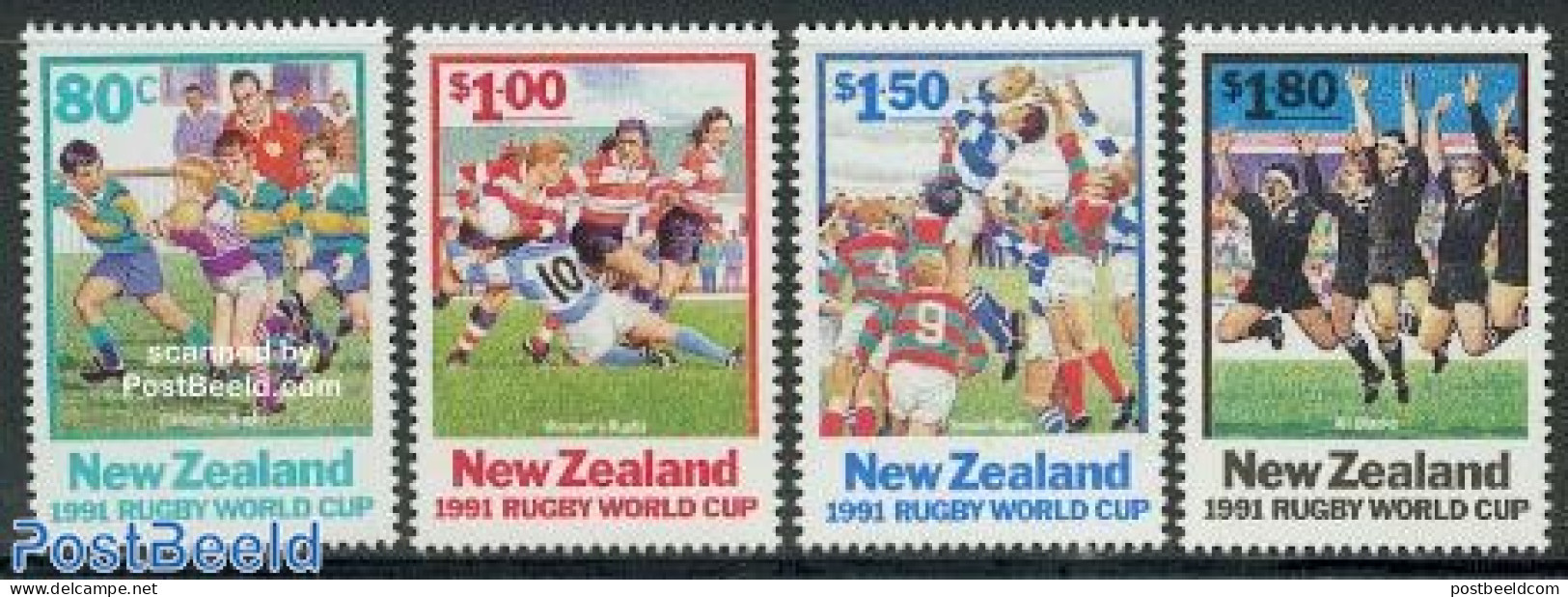 New Zealand 1991 Rugby 4v, Mint NH, Sport - Rugby - Sport (other And Mixed) - Nuovi