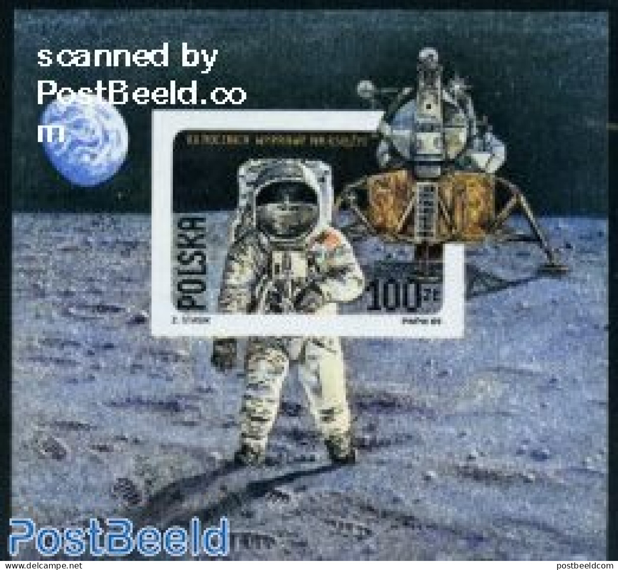 Poland 1989 Moonlanding S/s Imperforated, Mint NH, Transport - Space Exploration - Ongebruikt