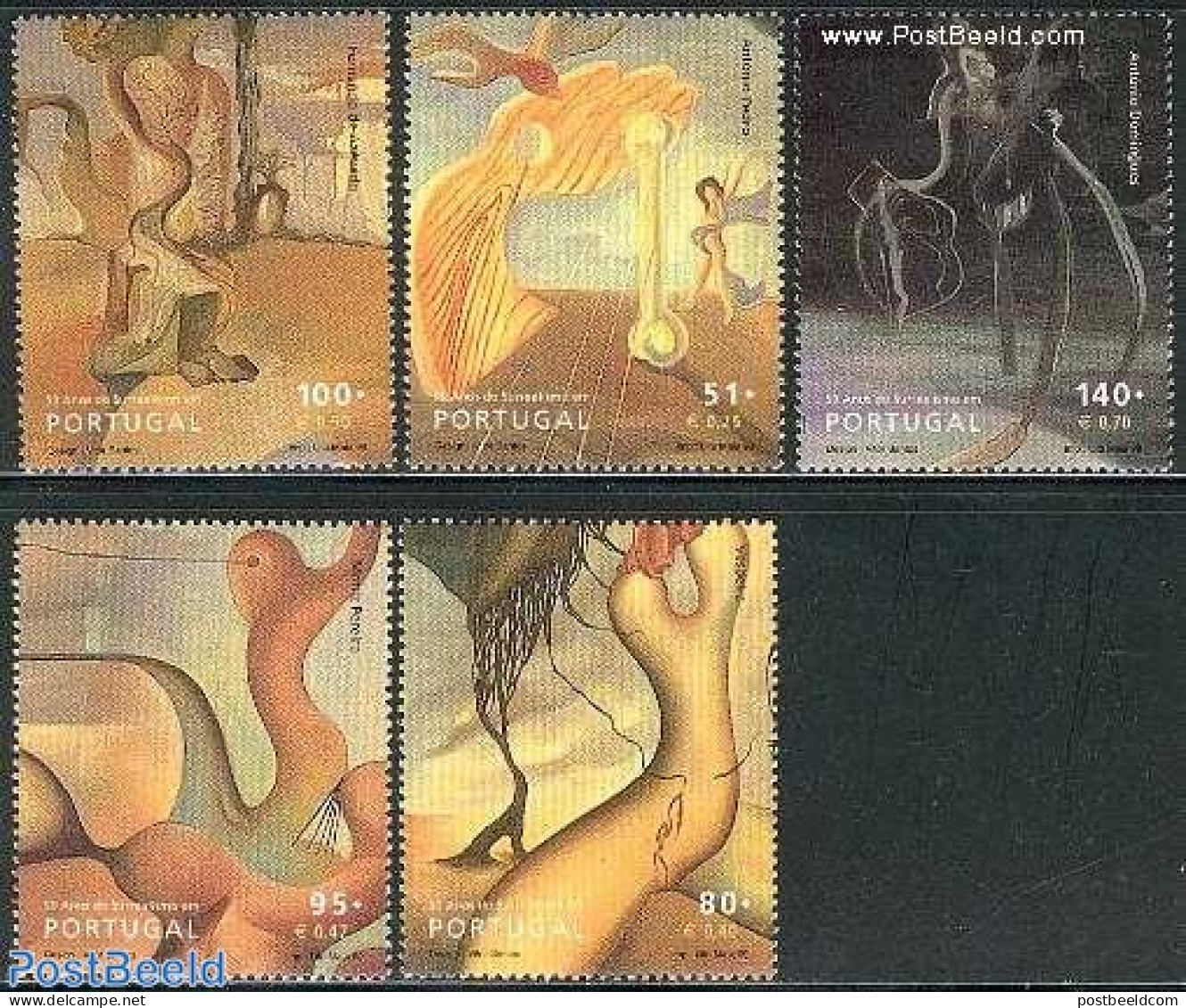 Portugal 1999 Surrealism 5v, Mint NH, Art - Modern Art (1850-present) - Unused Stamps
