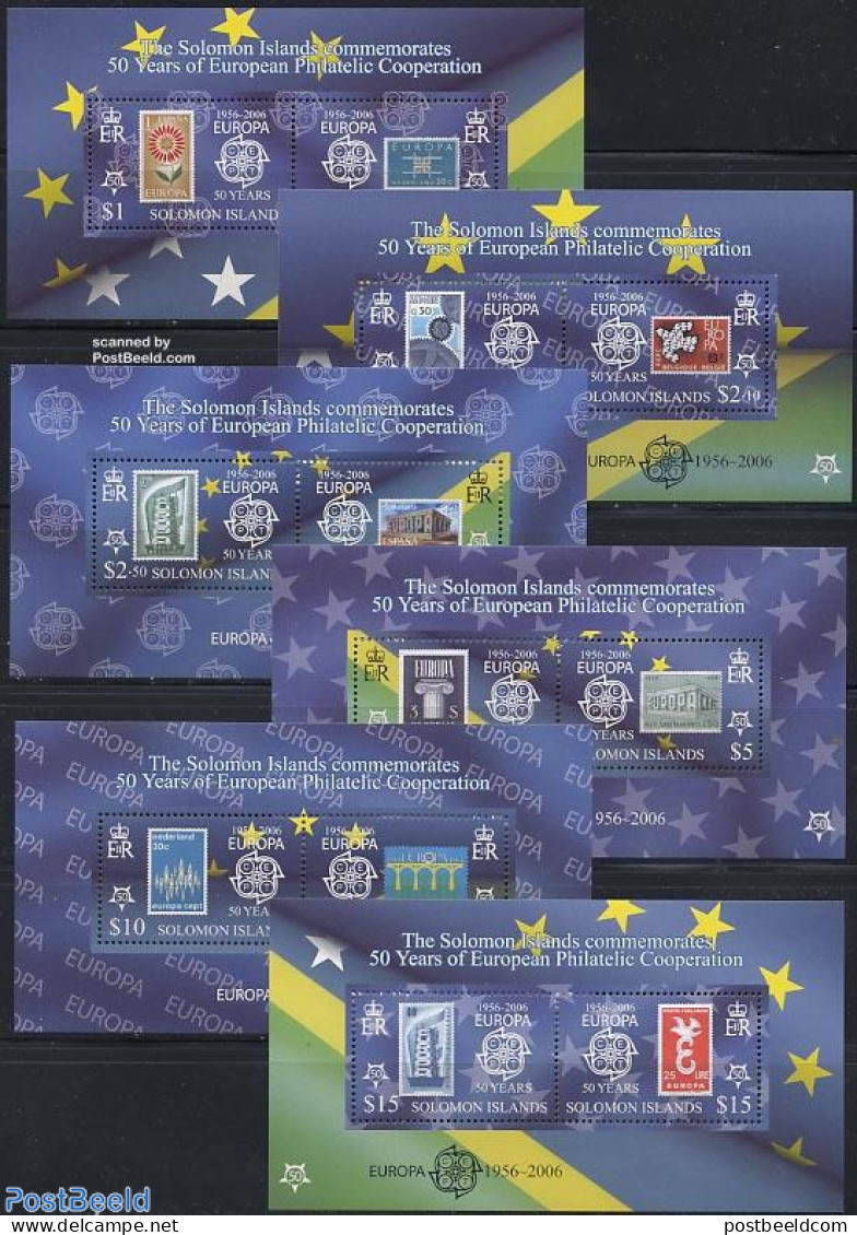 Solomon Islands 2005 50 Years Eur. Philatelic Co-op. 6 S/s, Mint NH, History - Europa Hang-on Issues - Netherlands & D.. - Idee Europee