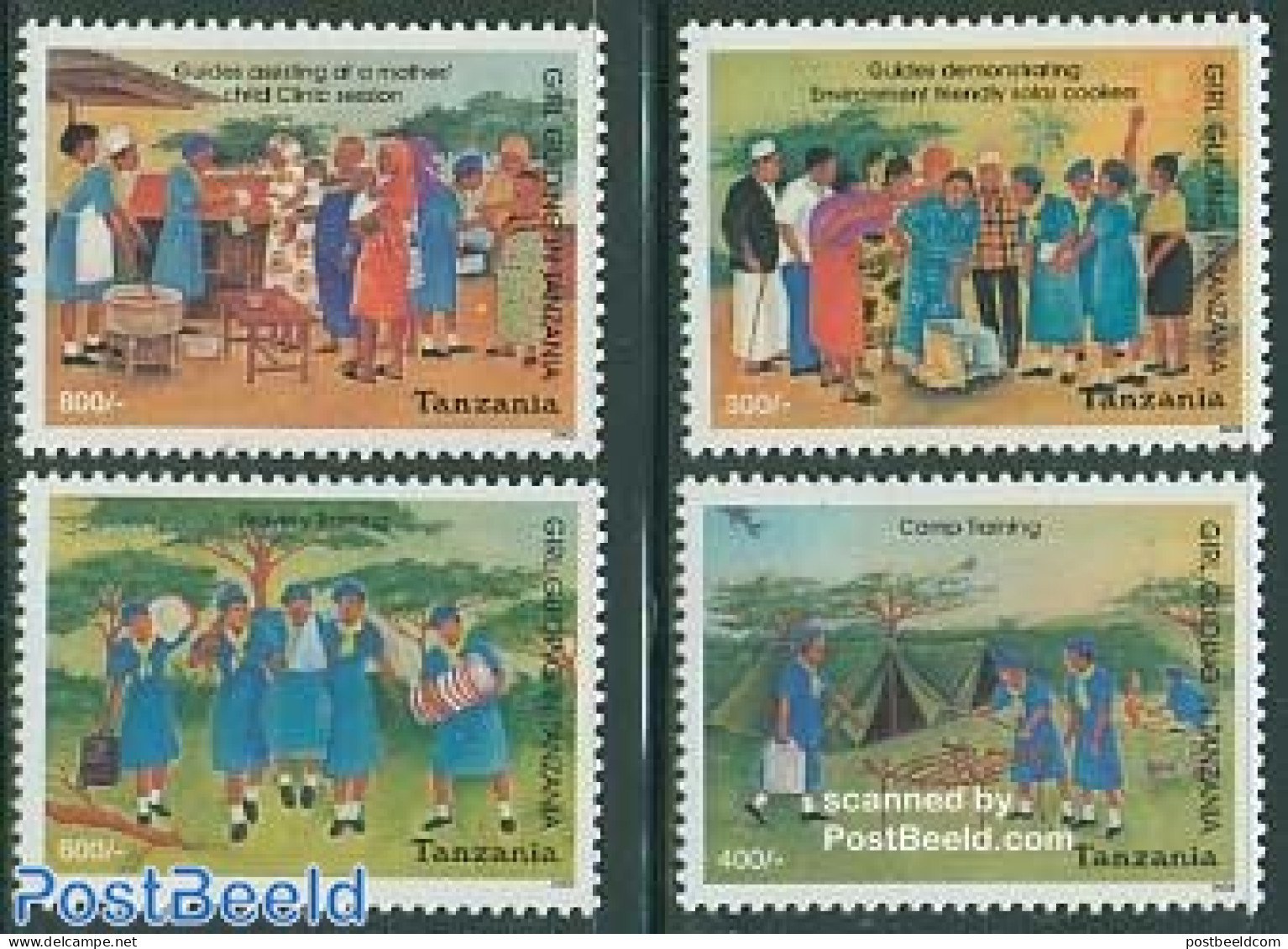 Tanzania 2003 Girl Guides 4v, Mint NH, Sport - Scouting - Tanzanie (1964-...)