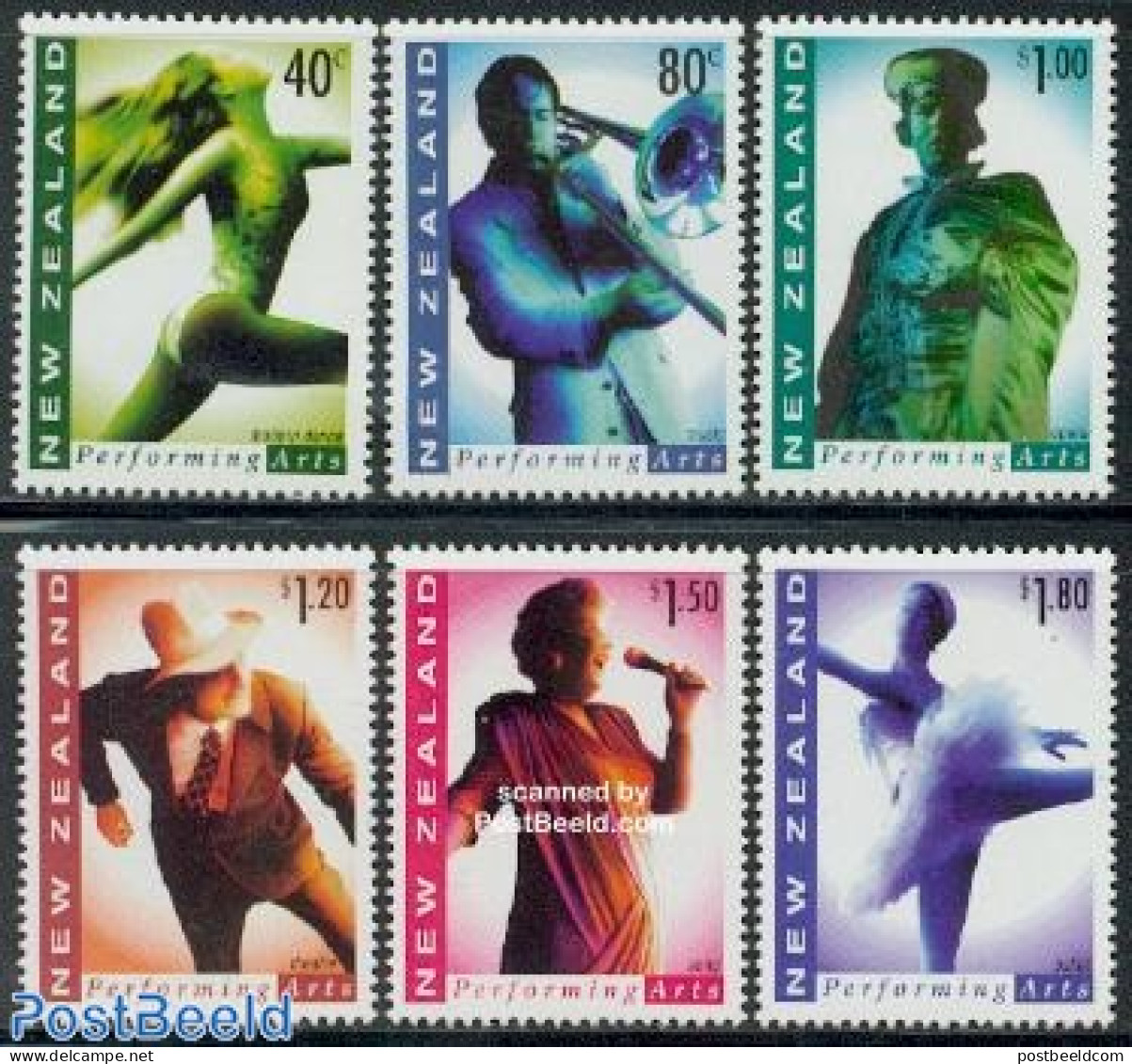 New Zealand 1998 Performing Arts 6v, Mint NH, Performance Art - Dance & Ballet - Music - Nuevos