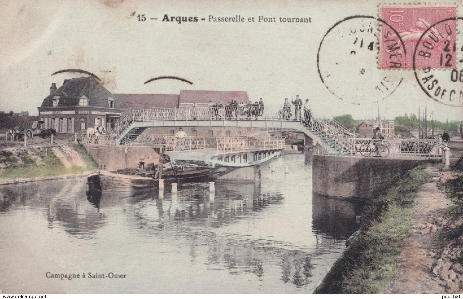 O21-62) ARQUES - PASSERELLE ET PONT TOURNANT - ( ANIMEE - PENICHE - CHARRETTE - CHEVAL - ESTAMINET ) - Arques