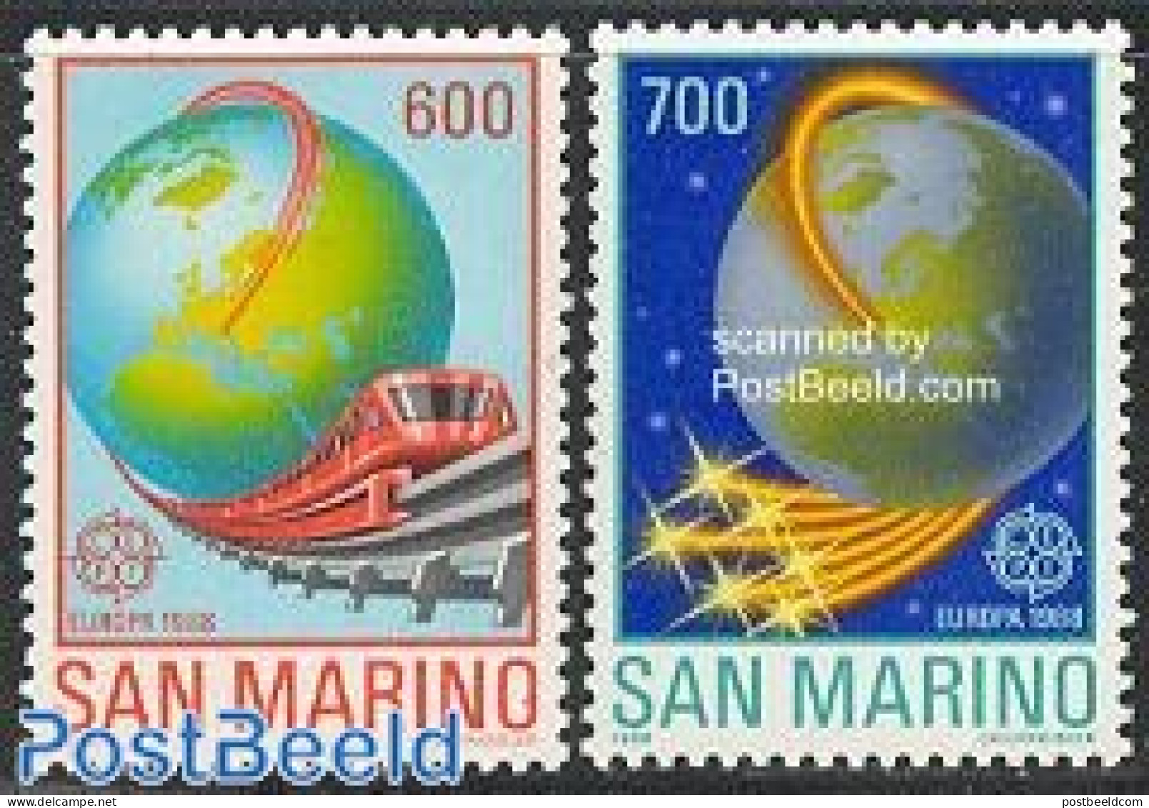 San Marino 1988 Europa, Transport & Communication 2v, Mint NH, History - Science - Transport - Various - Europa (cept).. - Ungebraucht