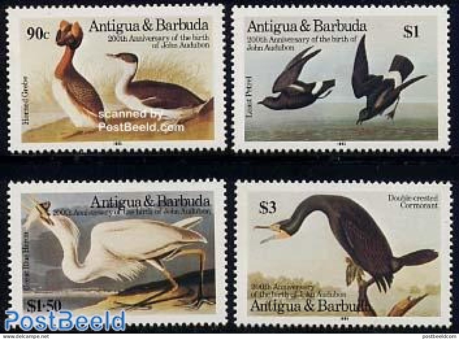 Antigua & Barbuda 1985 J.J. Audubon 4v, Mint NH, Nature - Birds - Antigua And Barbuda (1981-...)