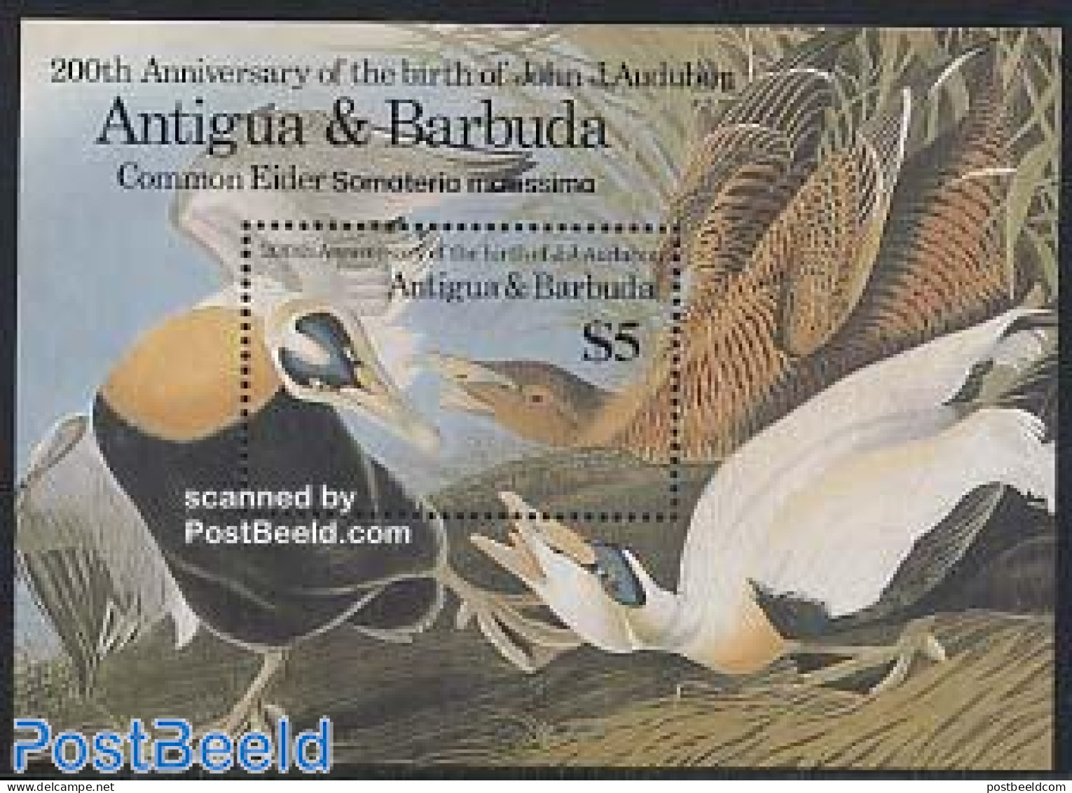 Antigua & Barbuda 1986 J.J. Audubon S/s, Mint NH, Nature - Birds - Antigua And Barbuda (1981-...)