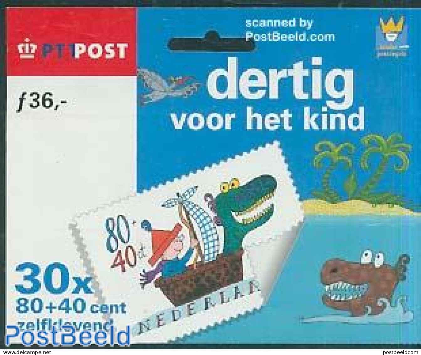 Netherlands 2000 Child Welfare Foil Booklet, Mint NH, Stamp Booklets - Art - Children's Books Illustrations - Neufs
