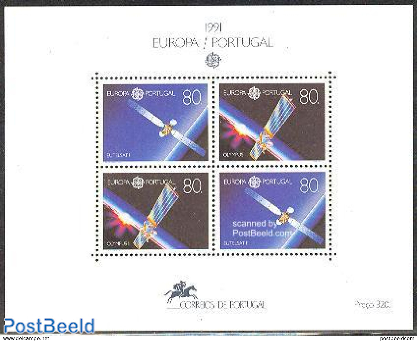 Portugal 1991 Europa, Space S/s, Mint NH, History - Transport - Europa (cept) - Space Exploration - Neufs